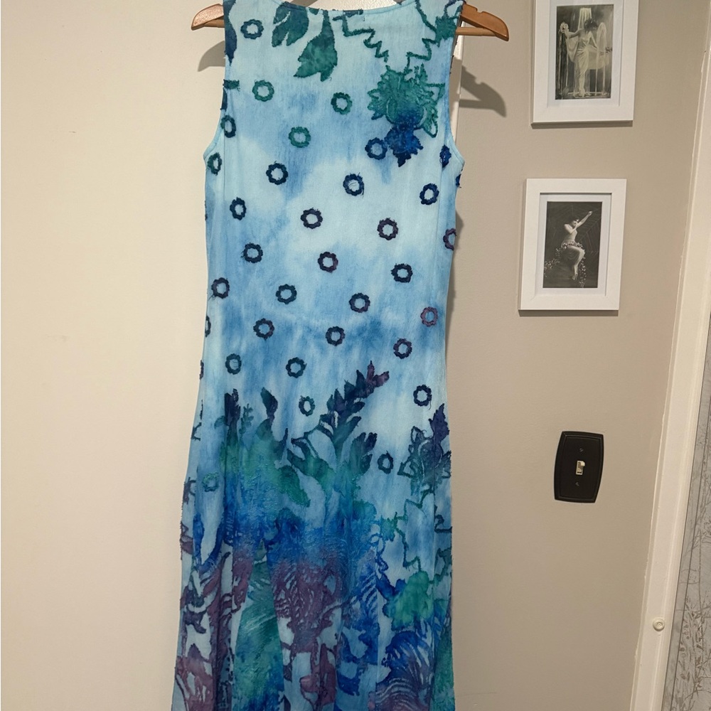 Blue Sleeveless Scoop Neck Sundress - Picture 2 of 2
